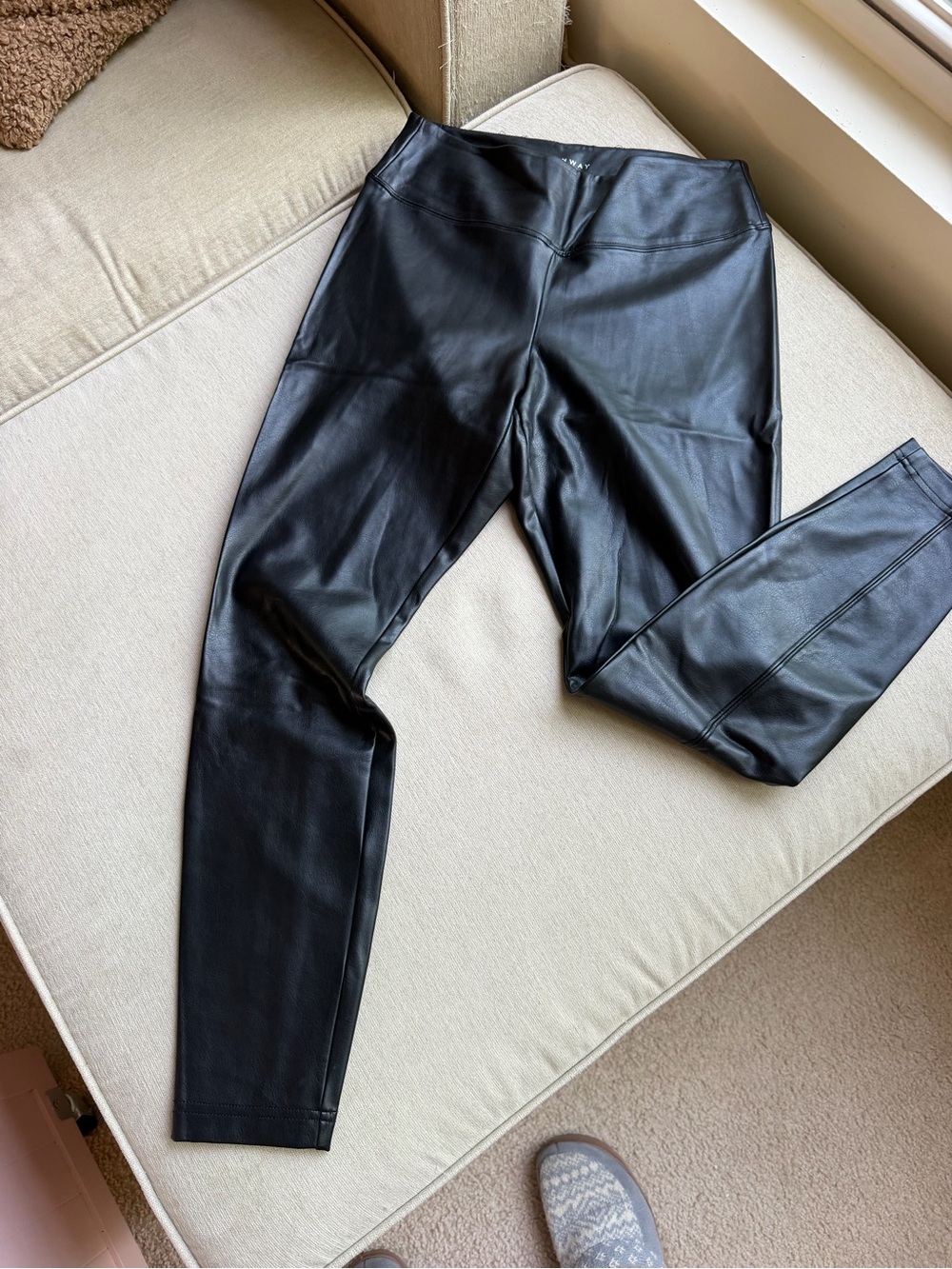 White House Black Market Black Faux Leather Runway Leggings